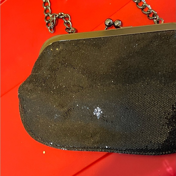 Express Black Sparkly Clutch Purse, also with chain, EUC - Picture 2 of 3